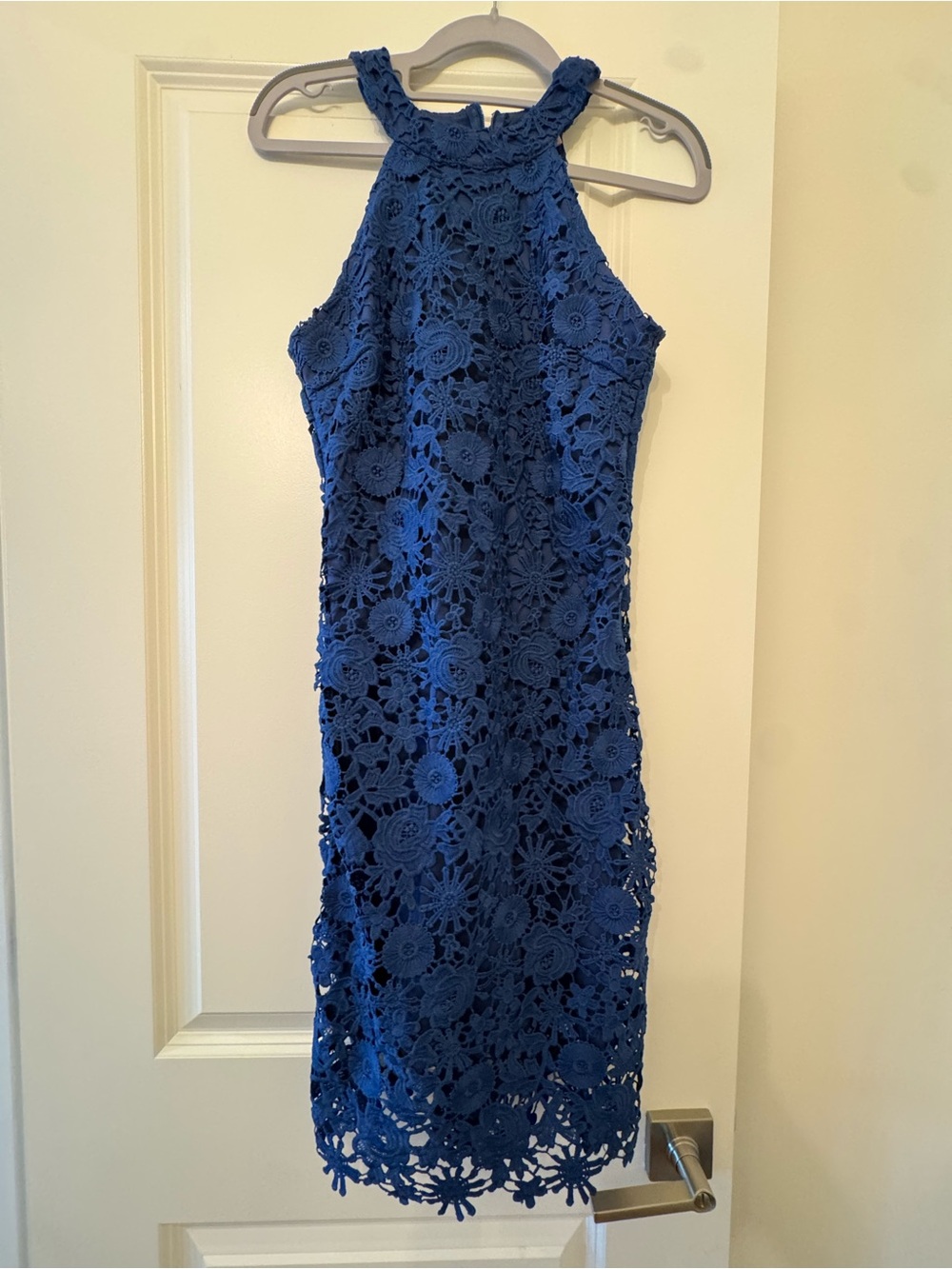 Pink Lily Enchant My Dreams Navy Lace Dress - Small